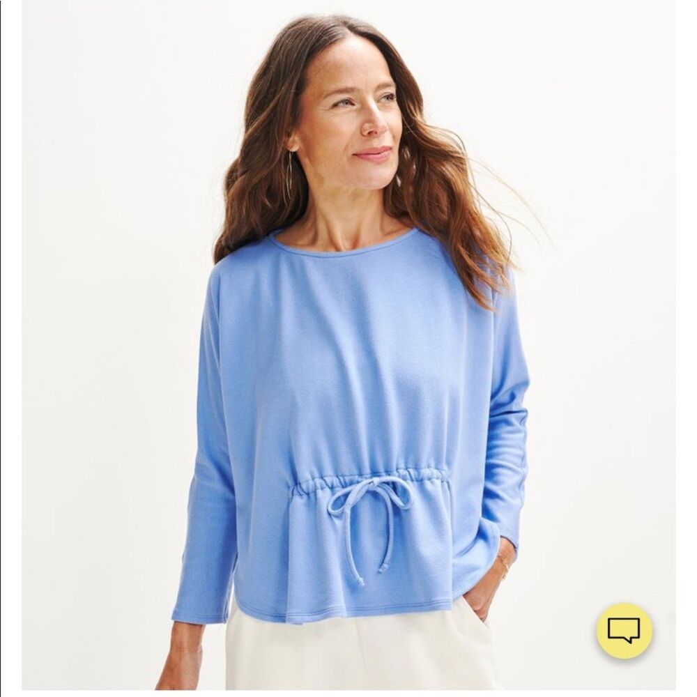 Amour Vert Rhea Zero Waste Sweatshirt Sky Size One Size NWT Tie Waist